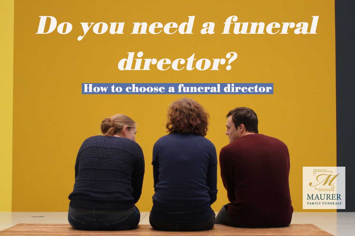 Family sitting together, choosing a funeral director